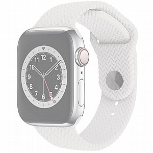 ����� ������� ����  Woven Pattern Silicone Band ���� LaTera ����� ��� ����: Apple Watch 42mm/44mm/45mm (��� White)