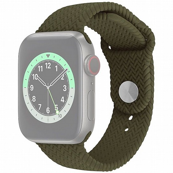 ����� ������� ����  Woven Pattern Silicone Band ���� LaTera ����� ��� ����: Apple Watch 38mm/40mm/41mm (��� Dark Olive Green)