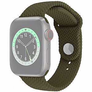 ����� ������� ����  Woven Pattern Silicone Band ���� LaTera ����� ��� ����: Apple Watch 38mm/40mm/41mm (��� Dark Olive Green)
