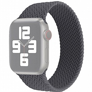 ����� ������� ����  Single Turn Woven Silicone Band ���� LaTera ����� ��� ����: Apple Watch 38mm/40mm/41mm (��� Black Grey)