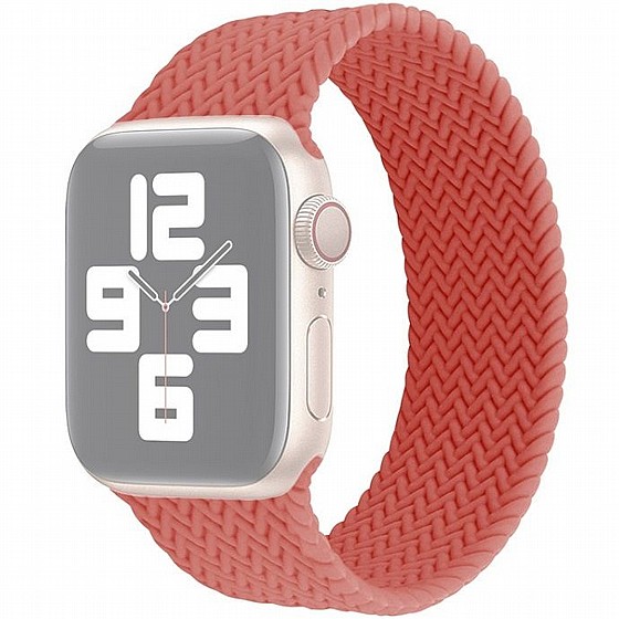 ����� ������� ����  Single Turn Woven Silicone Band ���� LaTera ����� ��� ����: Apple Watch 38mm/40mm/41mm (��� Watermelon Red)