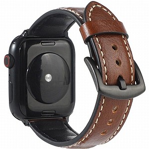 ����� ��� ����   Woven Genuine Leather Band ���� LaTera ����� ��� ����: Apple Watch 42mm/44mm/45mm (��� Dark Brown)