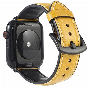 רצועת עור מדגם Woven Genuine Leather Band מבית LaTera לשעון חכם מדגם: Apple Watch 38mm/40mm/41mm (צבע Yellow) רצועת עור מדגם Woven Genuine Leather Band מבית LaTera לשעון חכם מדגם: Apple Watch 38mm/40mm/41mm (צבע Yellow)