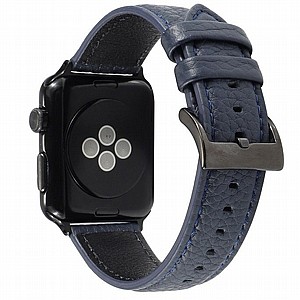 רצועת עור מדגם Litchi Genuine Leather Band מבית LaTera לשעון חכם מדגם: Apple Watch 42mm/44mm/45mm (צבע Navy Blue) רצועת עור מדגם Litchi Genuine Leather Band מבית LaTera לשעון חכם מדגם: Apple Watch 42mm/44mm/45mm (צבע Navy Blue)