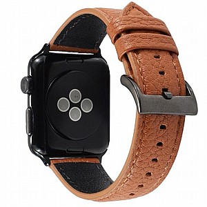 ����� ��� ����   Litchi Genuine Leather Band ���� LaTera ����� ��� ����: Apple Watch 38mm/40mm/41mm (��� Brown)