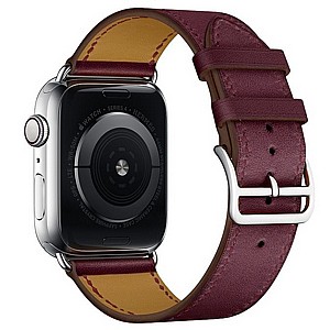 רצועת עור מדגם Replacement Leather Band מבית LaTera לשעון חכם מדגם: Apple Watch 38mm/40mm/41mm (צבע Purplish Red) רצועת עור מדגם Replacement Leather Band מבית LaTera לשעון חכם מדגם: Apple Watch 38mm/40mm/41mm (צבע Purplish Red)