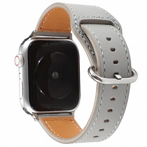 ����� ��� ���� Solid Genuine Leather Band ���� LaTera ����� ��� ����: Apple Watch 42mm/44mm/45mm (��� Grey)