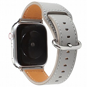 רצועת עור מדגם Solid Genuine Leather Band מבית LaTera לשעון חכם מדגם: Apple Watch 42mm/44mm/45mm (צבע Grey) רצועת עור מדגם Solid Genuine Leather Band מבית LaTera לשעון חכם מדגם: Apple Watch 42mm/44mm/45mm (צבע Grey)