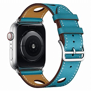 ����� ��� ����  Fashionable Circle Leather Band ���� LaTera ����� ��� ����: Apple Watch 38mm/40mm/41mm (��� Blue)