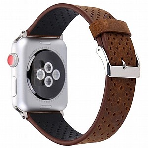 רצועת עור מדגם Fashion Genuine Leather Band מבית LaTera לשעון חכם מדגם: Apple Watch 38mm/40mm/41mm (צבע Brown) רצועת עור מדגם Fashion Genuine Leather Band מבית LaTera לשעון חכם מדגם: Apple Watch 38mm/40mm/41mm (צבע Brown)