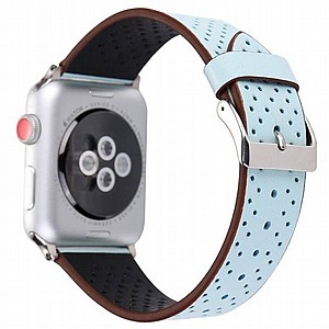 רצועת עור מדגם Fashion Genuine Leather Band מבית LaTera לשעון חכם מדגם: Apple Watch 38mm/40mm/41mm (צבע Blue) רצועת עור מדגם Fashion Genuine Leather Band מבית LaTera לשעון חכם מדגם: Apple Watch 38mm/40mm/41mm (צבע Blue)