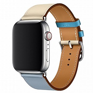 ����� ��� ����  Two Color Single Leather Band ���� LaTera ����� ��� ����: Apple Watch 42mm/44mm/45mm (��� Grey Blue/Pink White/Ice Blue)