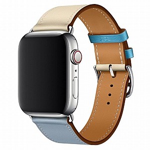 ����� ��� ����  Two Color Single Leather Band ���� LaTera ����� ��� ����: Apple Watch 38mm/40mm/41mm (��� Grey Blue/Pink White/Ice Blue)