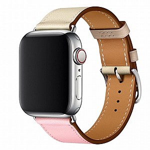 ����� ��� ����  Two Color Single Leather Band ���� LaTera ����� ��� ����: Apple Watch 38mm/40mm/41mm (��� Cherry Pink/Pink White/Ceramic Clay)
