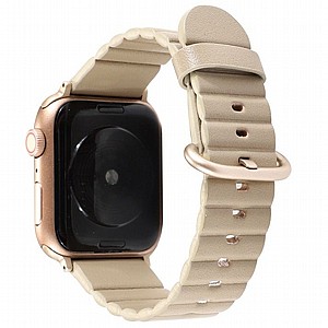 רצועת עור מדגם Loop Stripes Leather Band מבית LaTera לשעון חכם מדגם: Apple Watch 38mm/40mm/41mm (צבע Champagne Gold) רצועת עור מדגם Loop Stripes Leather Band מבית LaTera לשעון חכם מדגם: Apple Watch 38mm/40mm/41mm (צבע Champagne Gold)