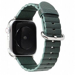 ����� ��� ����   Loop Stripes Leather Band ���� LaTera ����� ��� ����: Apple Watch 38mm/40mm/41mm (��� Dark Green)