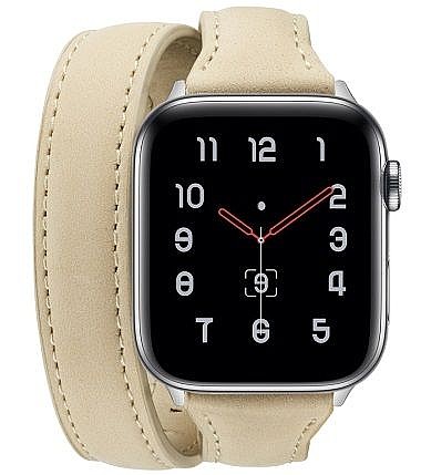 ����� ��� ����   Thin Genuine Double Loop Leather Band ���� LaTera ����� ��� ����: Apple Watch 42mm/44mm/45mm (��� Creamy white)