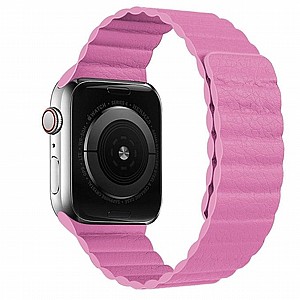 רצועת עור מדגם Two Loop Magnetic Leather Band מבית LaTera לשעון חכם מדגם: Apple Watch 42mm/44mm/45mm (צבע Pink) רצועת עור מדגם Two Loop Magnetic Leather Band מבית LaTera לשעון חכם מדגם: Apple Watch 42mm/44mm/45mm (צבע Pink)