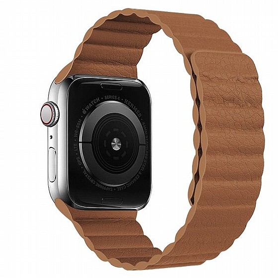 ����� ��� ����   Two Loop Magnetic Leather Band ���� LaTera ����� ��� ����: Apple Watch 42mm/44mm/45mm (��� Brown)