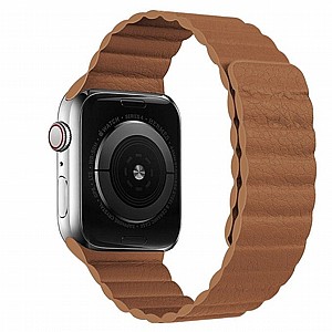 רצועת עור מדגם Two Loop Magnetic Leather Band מבית LaTera לשעון חכם מדגם: Apple Watch 42mm/44mm/45mm (צבע Brown) רצועת עור מדגם Two Loop Magnetic Leather Band מבית LaTera לשעון חכם מדגם: Apple Watch 42mm/44mm/45mm (צבע Brown)