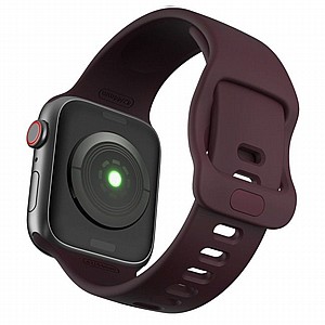רצועת סיליקון מדגם Wrist Strap Silicone Band מבית LaTera לשעון חכם מדגם: Apple Watch 38mm/40mm/41mm (צבע Wine Red) רצועת סיליקון מדגם Wrist Strap Silicone Band מבית LaTera לשעון חכם מדגם: Apple Watch 38mm/40mm/41mm (צבע Wine Red)