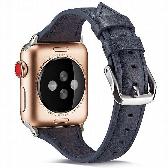 ����� ��� ����   Thin Leather Band ���� LaTera ����� ��� ����: Apple Watch 42mm/44mm/45mm (��� Blue)