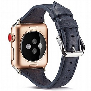רצועת עור מדגם Thin Leather Band מבית LaTera לשעון חכם מדגם: Apple Watch 42mm/44mm/45mm (צבע Blue) רצועת עור מדגם Thin Leather Band מבית LaTera לשעון חכם מדגם: Apple Watch 42mm/44mm/45mm (צבע Blue)