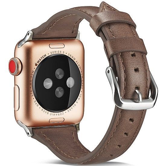 ����� ��� ����   Thin Leather Band ���� LaTera ����� ��� ����: Apple Watch 42mm/44mm/45mm (��� Coffee)