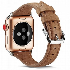 רצועת עור מדגם Thin Leather Band מבית LaTera לשעון חכם מדגם: Apple Watch 42mm/44mm/45mm (צבע Brown) רצועת עור מדגם Thin Leather Band מבית LaTera לשעון חכם מדגם: Apple Watch 42mm/44mm/45mm (צבע Brown)