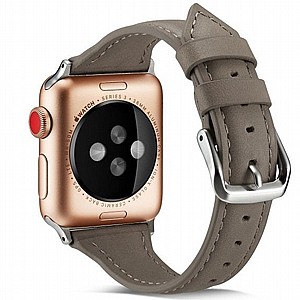 רצועת עור מדגם Thin Leather Band מבית LaTera לשעון חכם מדגם: Apple Watch 38mm/40mm/41mm (צבע Grey) רצועת עור מדגם Thin Leather Band מבית LaTera לשעון חכם מדגם: Apple Watch 38mm/40mm/41mm (צבע Grey)