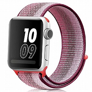 רצועת בד / ניילון מדגם Loop Nylon Band מבית LaTera לשעון חכם מדגם: Apple Watch 42mm/44mm/45mm (צבע Berry Color) רצועת בד / ניילון מדגם Loop Nylon Band מבית LaTera לשעון חכם מדגם: Apple Watch 42mm/44mm/45mm (צבע Berry Color)