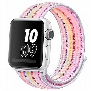 רצועת בד / ניילון מדגם Loop Nylon Band מבית LaTera לשעון חכם מדגם: Apple Watch 42mm/44mm/45mm (צבע Pinstripe Powder) רצועת בד / ניילון מדגם Loop Nylon Band מבית LaTera לשעון חכם מדגם: Apple Watch 42mm/44mm/45mm (צבע Pinstripe Powder)