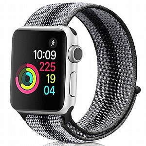 רצועת בד / ניילון מדגם Loop Nylon Band מבית LaTera לשעון חכם מדגם: Apple Watch 38mm/40mm/41mm (צבע Striped Black) רצועת בד / ניילון מדגם Loop Nylon Band מבית LaTera לשעון חכם מדגם: Apple Watch 38mm/40mm/41mm (צבע Striped Black)