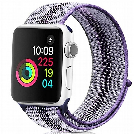����� �� / ������ ���� Loop Nylon Band ���� LaTera ����� ��� ����: Apple Watch 38mm/40mm/41mm (��� Striped Blue)