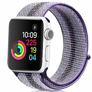 ����� �� / ������ ���� Loop Nylon Band ���� LaTera ����� ��� ����: Apple Watch 38mm/40mm/41mm (��� Striped Blue)