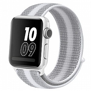 ����� �� / ������ ���� Loop Nylon Band ���� LaTera ����� ��� ����: Apple Watch 38mm/40mm/41mm (��� Striped White)