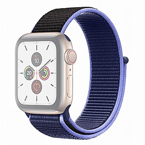����� �� / ������ ���� Color Matching Nylon Band ���� LaTera ����� ��� ����: Apple Watch 38mm/40mm/41mm (��� Black/Blue)