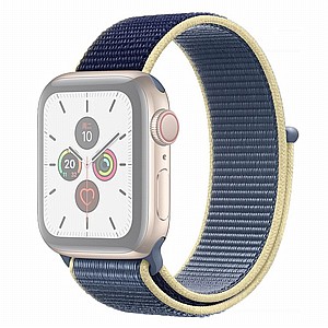 רצועת בד / ניילון מדגם Color Matching Nylon Band מבית LaTera לשעון חכם מדגם: Apple Watch 38mm/40mm/41mm (צבע Blue/Yellow) רצועת בד / ניילון מדגם Color Matching Nylon Band מבית LaTera לשעון חכם מדגם: Apple Watch 38mm/40mm/41mm (צבע Blue/Yellow)