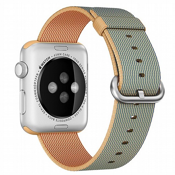 ����� �� / ������ ���� Woven Nylon Band ���� LaTera ����� ��� ����: Apple Watch 38mm/40mm/41mm (��� Gold/Royal Blue)