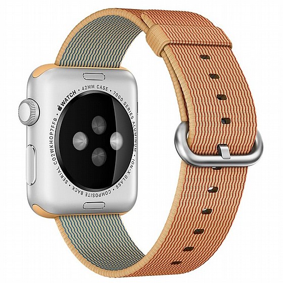 ����� �� / ������ ���� Woven Nylon Band ���� LaTera ����� ��� ����: Apple Watch 38mm/40mm/41mm (��� Gold/Red)
