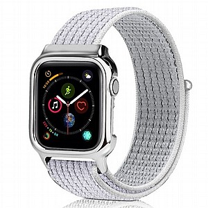 ����� �� / ������ ���� Simple Fashion Nylon Band ���� LaTera ����� ��� ����: Apple Watch 42mm/44mm/45mm (��� Reflective white)