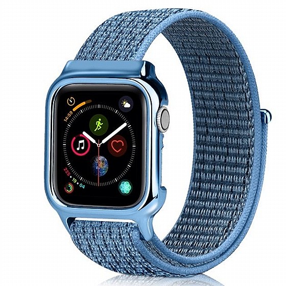 ����� �� / ������ ���� Simple Fashion Nylon Band ���� LaTera ����� ��� ����: Apple Watch 42mm/44mm/45mm (��� Reflective Blue)