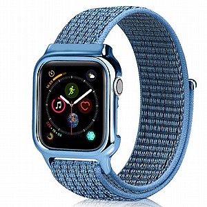 רצועת בד / ניילון מדגם Simple Fashion Nylon Band מבית LaTera לשעון חכם מדגם: Apple Watch 42mm/44mm/45mm (צבע Reflective Blue) רצועת בד / ניילון מדגם Simple Fashion Nylon Band מבית LaTera לשעון חכם מדגם: Apple Watch 42mm/44mm/45mm (צבע Reflective Blue)
