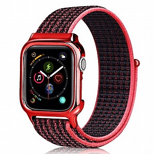 רצועת בד / ניילון מדגם Simple Fashion Nylon Band מבית LaTera לשעון חכם מדגם: Apple Watch 42mm/44mm/45mm (צבע Black/red) רצועת בד / ניילון מדגם Simple Fashion Nylon Band מבית LaTera לשעון חכם מדגם: Apple Watch 42mm/44mm/45mm (צבע Black/red)