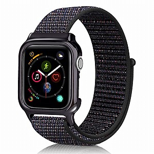 ����� �� / ������ ���� Simple Fashion Nylon Band ���� LaTera ����� ��� ����: Apple Watch 42mm/44mm/45mm (��� Official Black)