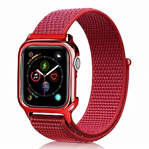 רצועת בד / ניילון מדגם Simple Fashion Nylon Band מבית LaTera לשעון חכם מדגם: Apple Watch 42mm/44mm/45mm (צבע Red) רצועת בד / ניילון מדגם Simple Fashion Nylon Band מבית LaTera לשעון חכם מדגם: Apple Watch 42mm/44mm/45mm (צבע Red)