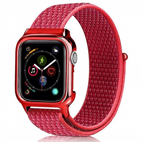 ����� �� / ������ ���� Simple Fashion Nylon Band ���� LaTera ����� ��� ����: Apple Watch 38mm/40mm/41mm (��� Hibiscus Pink)