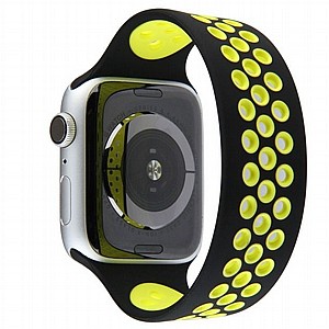 ����� ������� ����  Elastic Sport Silicone Band ���� LaTera ����� ��� ����: Apple Watch 38mm/40mm/41mm (��� Black/Yellow)