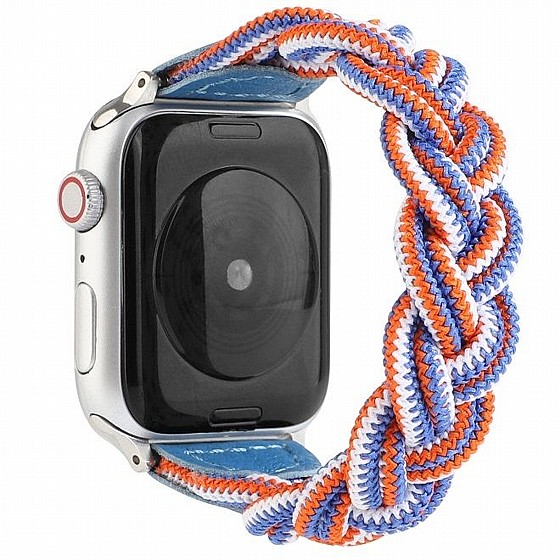 ����� �� / ������ ���� Elastic Woven Nylon Band ���� LaTera ����� ��� ����: Apple Watch 42mm/44mm/45mm (��� Blue/White/Orange)