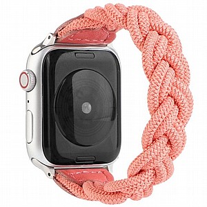 ����� �� / ������ ���� Elastic Woven Nylon Band ���� LaTera ����� ��� ����: Apple Watch 38mm/40mm/41mm (��� Watermelon Red)